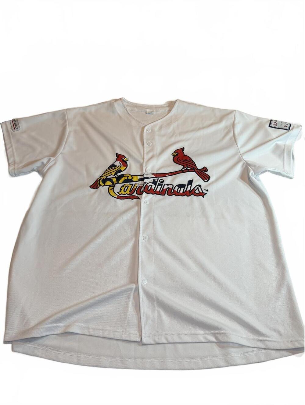 St. Louis Cardinals Adult XL White Button Front Baseball Jersey